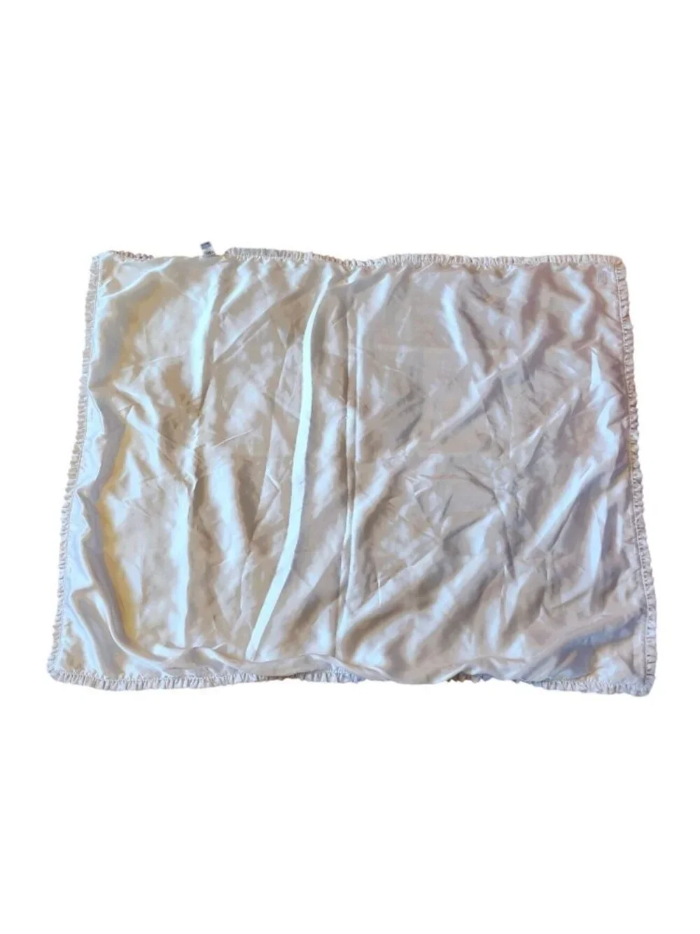 Carters Sweet Daisy Baby Blanket White Patchwork Satin Floral Ruffle Edge